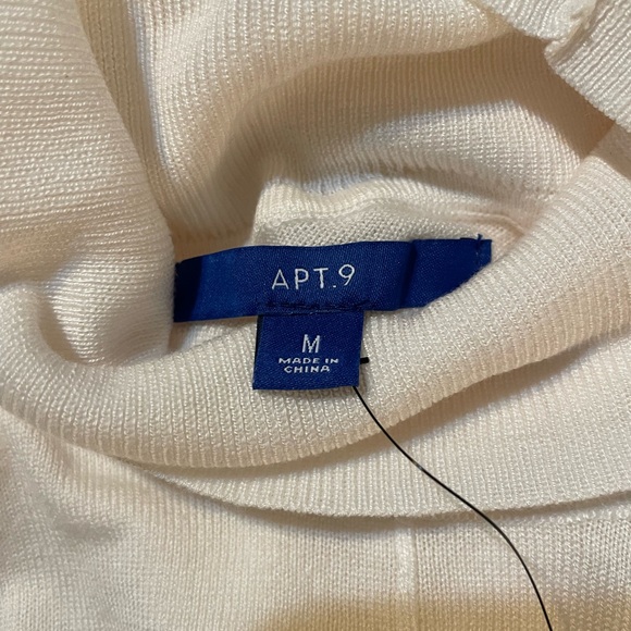 NWT Apt. 9 Cream Turtleneck Rib Tunic Sweater Size M - Picture 3 of 7